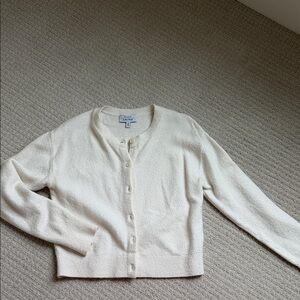 And Other Stories Classic Cream Crewneck Button-Front Sweater